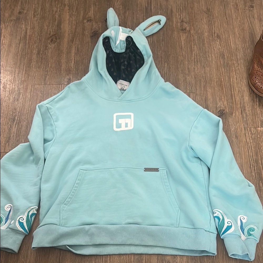 Light Blue Hoodie with Ear Details